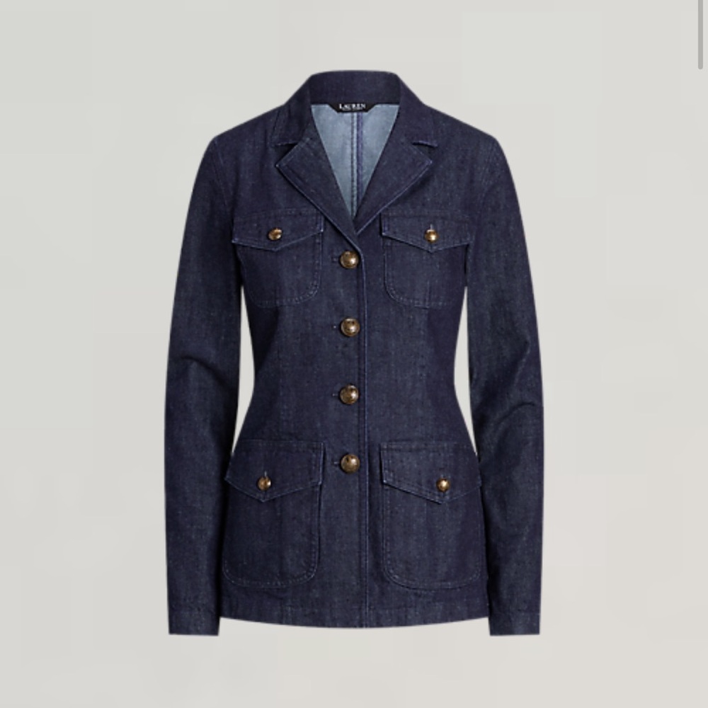 RALPH LAUREN Denim Blazer dark wash NWOT